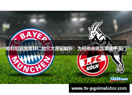 帕利尼亚加盟拜仁的三大原因解析：为何他选择加盟德甲豪门