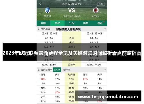 2023年欧冠联赛最新赛程全览及关键对阵时间解析看点前瞻指南 2023年欧冠联赛最新赛程全览及关键对阵时间解析看点前瞻指南